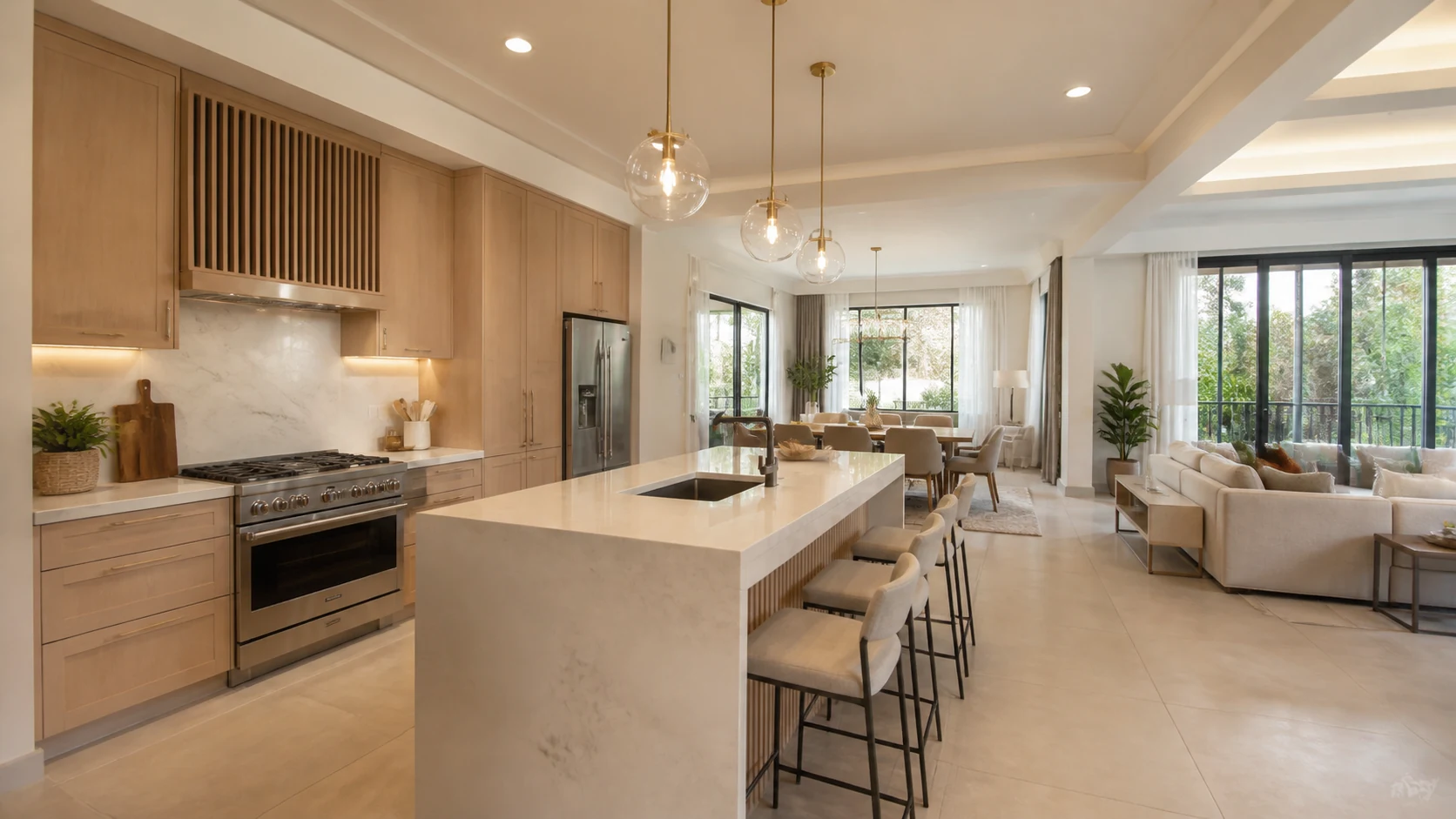 Open-plan Lavington kitchen and living space